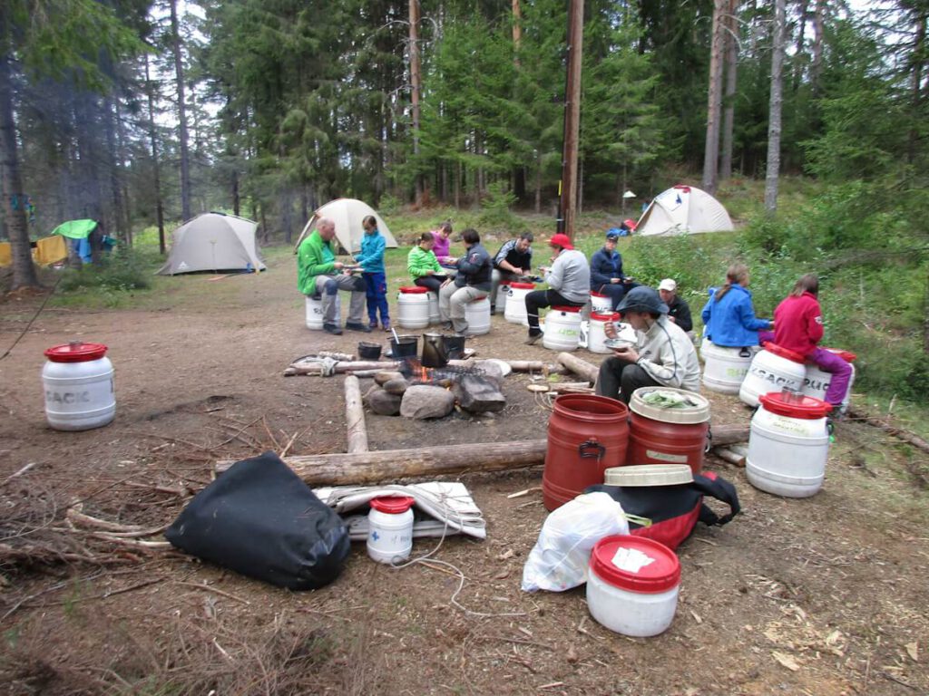 Unser Camp am Fluß Rottnan in der Nähe des Sees Persilamp am Abend des 17.08.2016