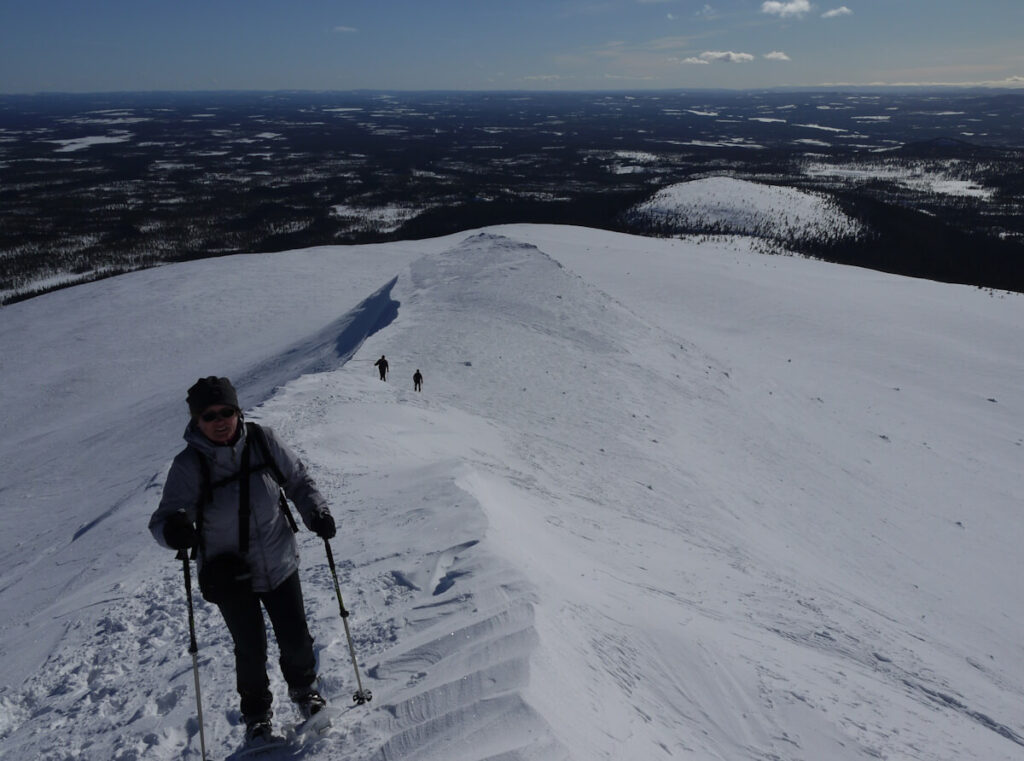 Aufstieg vom Vorgipfel zum Hauptgipfel des Berges Städjan (1131 m) über den Südostgrad am 06.03.2015