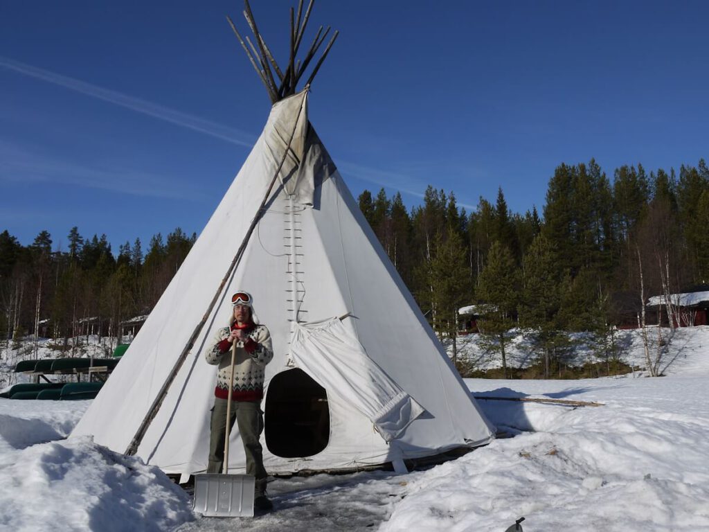 Das Tipi im "Activcamp Idre" des Tourenveranstalters "Rucksack-Reisen" am 12.03.2015