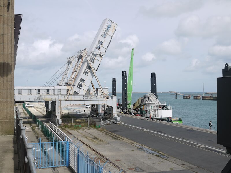 Der ehemalige Transatlantikhafen der Stadt Cherbourg am 07.09.2022.