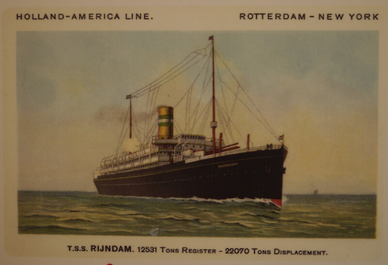 Historische Ansichtskarte des Übersee-Linienschiffs "Rijndam" der Holland-America-Linie (18.06.2022)