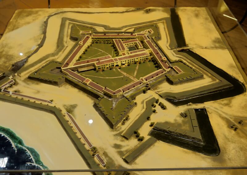 Model of the "Castle of Good Hope" in the historical exhibition at the "Castle of Good Hope" in Cape Town on October 29, 2025.