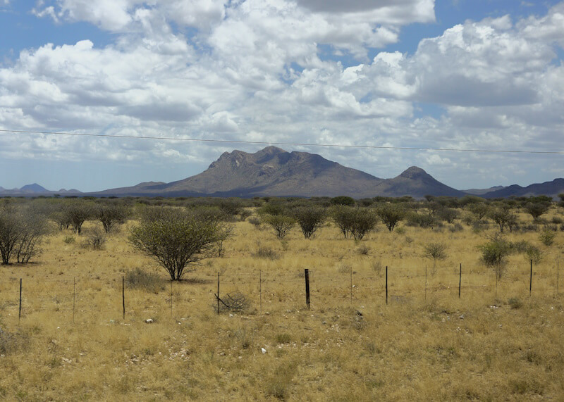Dry savanna near the town of Rehoboth, 86 km south of Windhoek, on November 6, 2025.